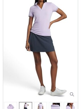 Peter Millar Purple Gray Short-Sleeve Polo Sun Protection Women’s Shirt
